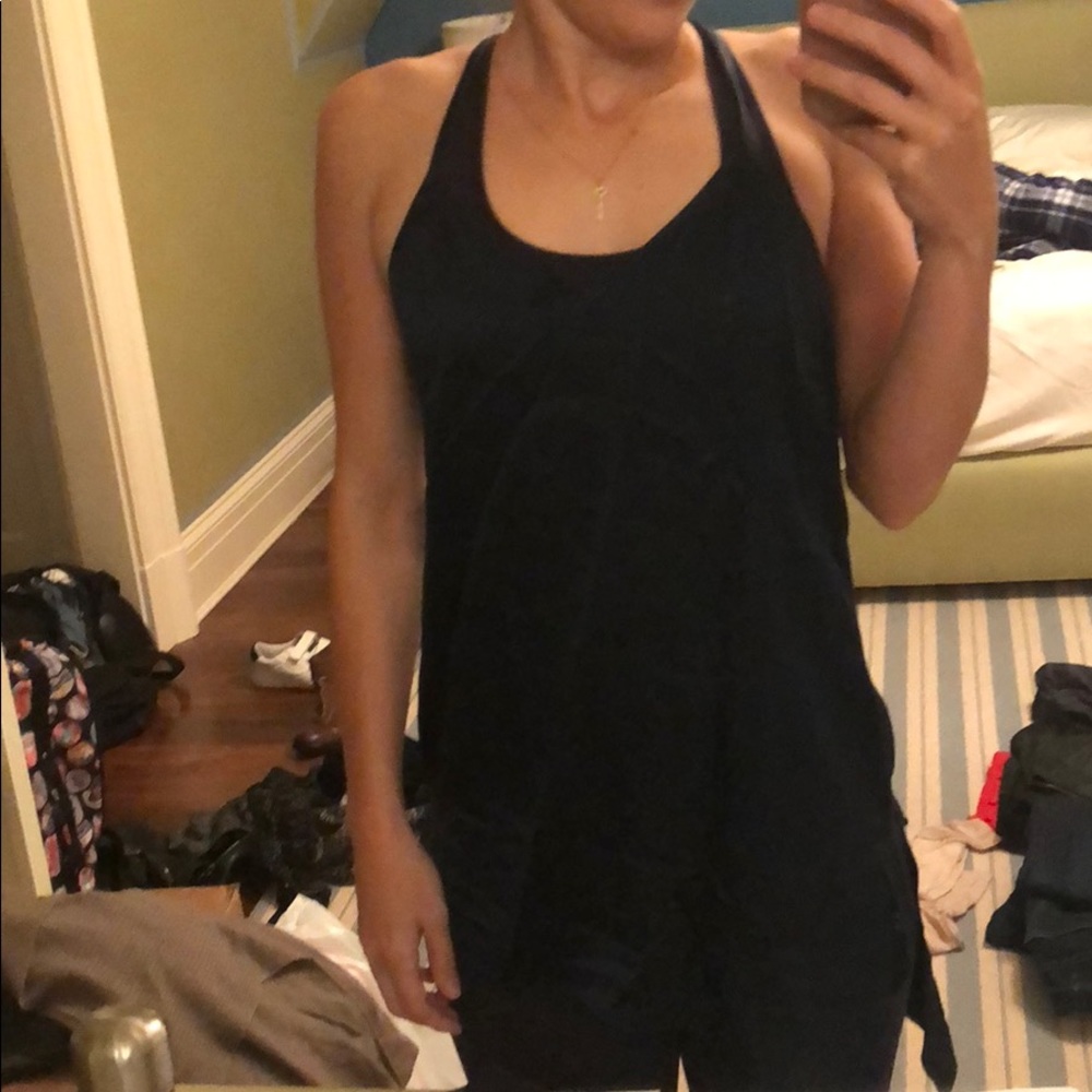 Navy silk tank